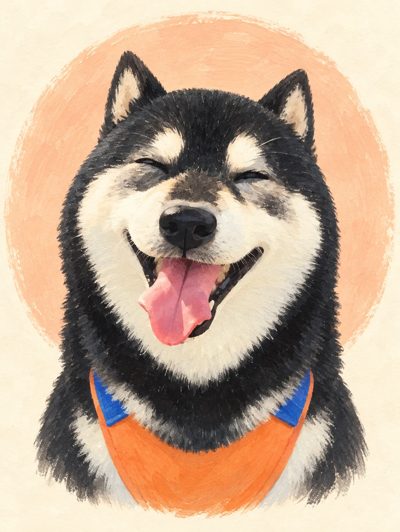 黒柴の絵本イラストの作例